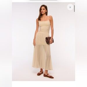 NWT Abercrombie & Fitch Bra-Free Flowy Sheer Maxi Dress